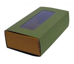 Krabička s okienkom 160x90x45mm "KOŽA" pár Zelená