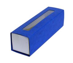 Krabička na makrónky s okienkom 170x45x45mm FAREBNÁ pár Modrá